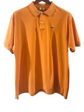 Retro Lacoste Men's Vibrant Orange Polo Shirt Size 7 (XL-XXL)